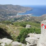 Grieks wandelen op groen Andros