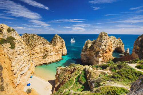 Beautiful bay near Lagos town, Algarve region, Portugal