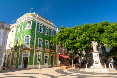 typical portuguese architecture on old town in Lagos , Algarve , Portugal