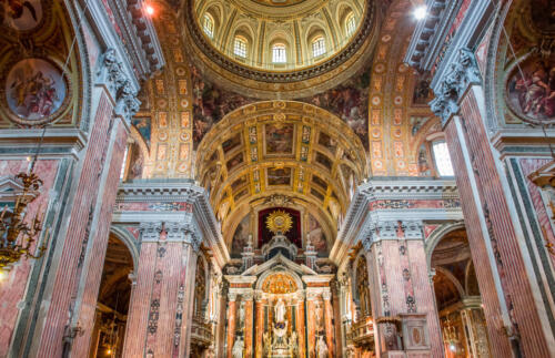 Barroco church of the Gesu Nuovo, Naples, Italy