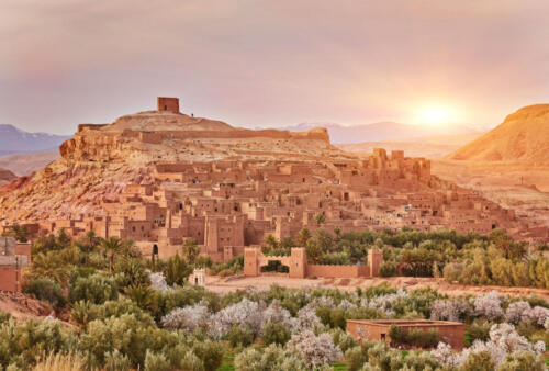 Kasbah Ait Ben Haddou in the Atlas Mountains of Morocco. UNESCO World Heritage Site since 1987.