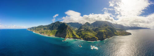 Beautiful mountain landscape of Madeira island, Portugal. Aerial