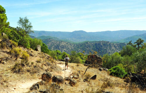 Hiking in the Sierra de Andújar Natural Park, Sierra Morena, province of Jaen, Spain