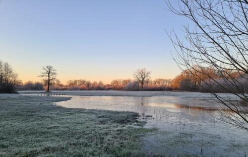 Waterplas in wintertijd Vliersche Veld Groepsaccommodatie